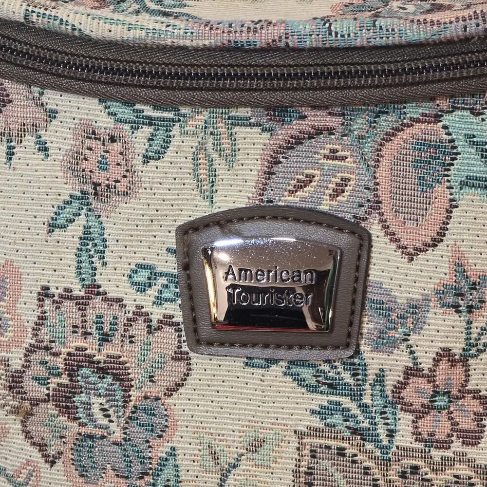 American Tourister Tapestry Vtg Luggage Case Carry On Makeup Toiletries Bag 13x9